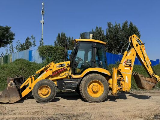 원래 색상 JCB 3CX 사용 된 배크호 로더 4 휠 드라이브