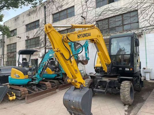 사용 된 R60W-7 미니 현대 바퀴 발굴기 안정적이고 높은 효율성