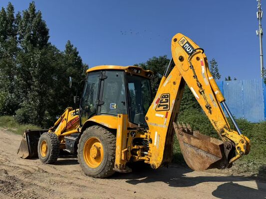 원래 색상 JCB 3CX 사용 된 배크호 로더 4 휠 드라이브
