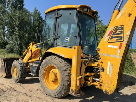 원래 색상 JCB 3CX 사용 된 배크호 로더 4 휠 드라이브